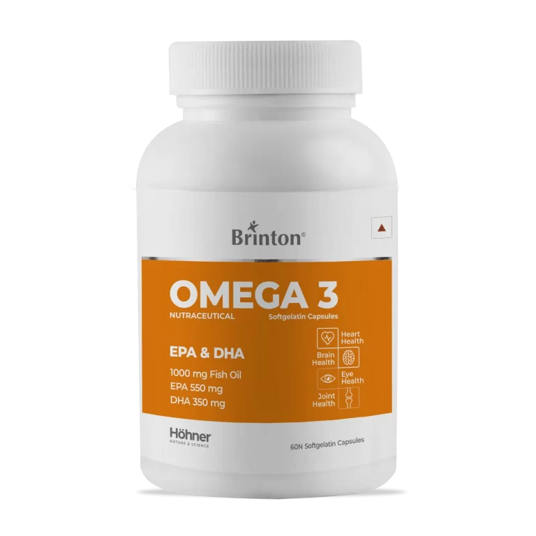 Brinton Omega 3 Fish Oil Capsules |Triple strength with EPA 550 mg and DHA 350 mg | For Men & Women