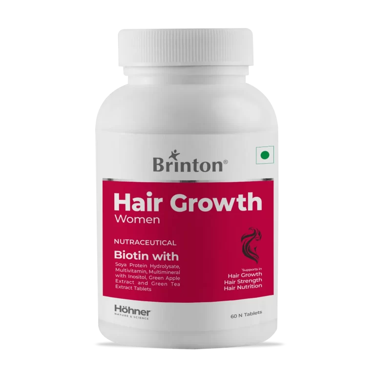 Brinton Hair Growth Women with Biotin, Amino Acids, Active Tri Complex, & Anti-oxidants | Veg Tablets
