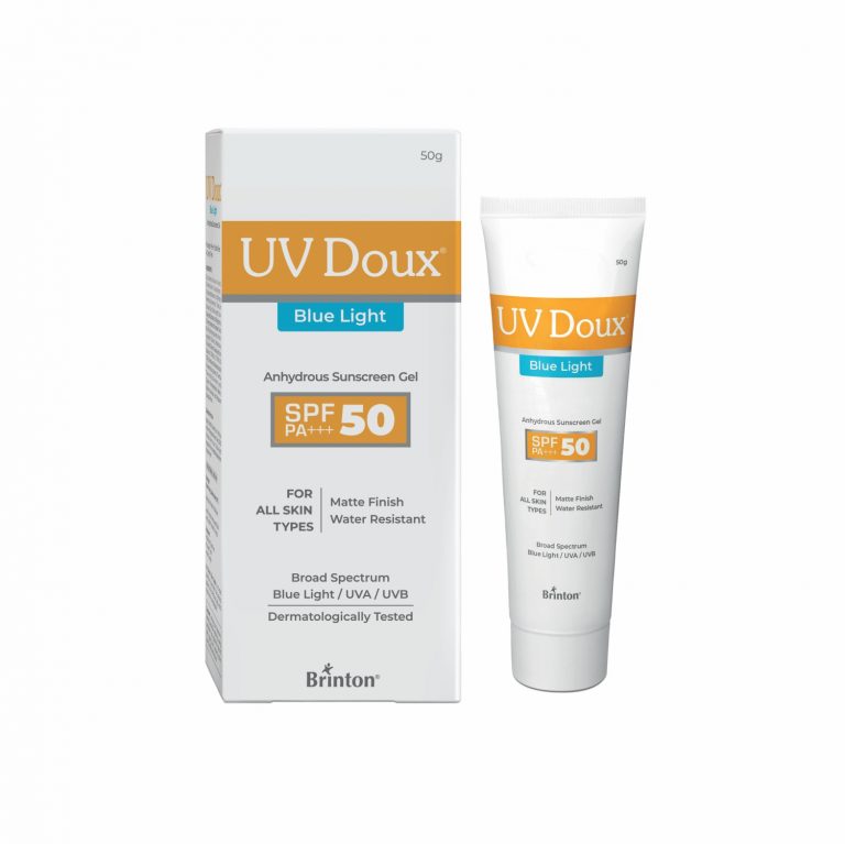 Brinton UV Doux Blue Light Sunscreen Gel with SPF 50 PA+++ | Blue Light UVA/UVB Protection | Matte Finish & Water Resistant | For All Skin Types