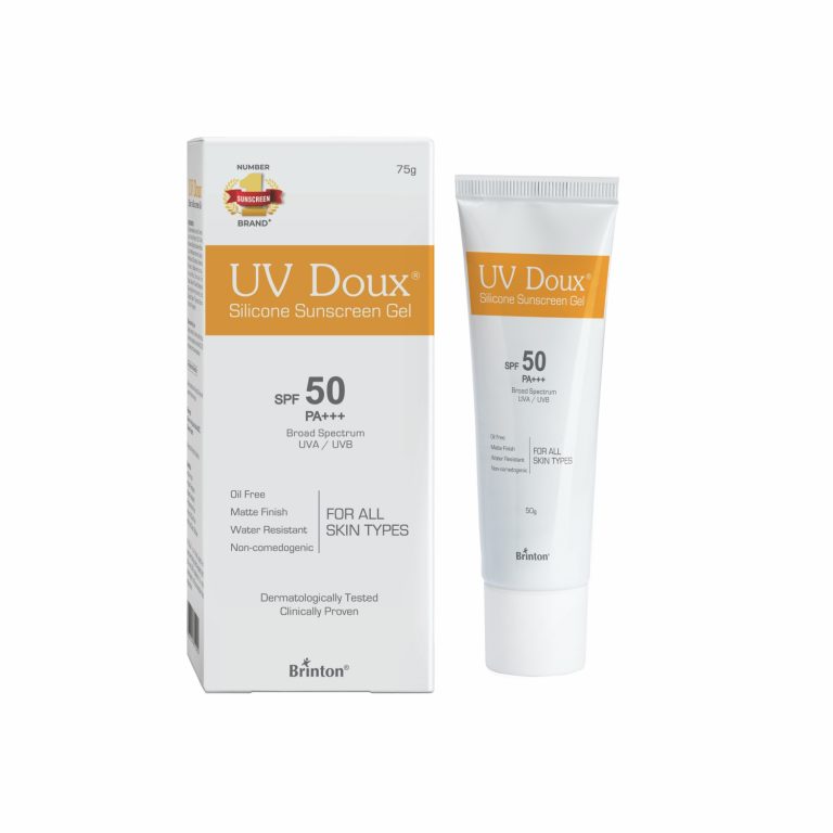Brinton UV Doux Silicone Sunscreen Gel with SPF 50 PA +++ | Broad Spectrum Sunscreen | Matte Finish, Water Resistant, Non-Comedogenic Formula