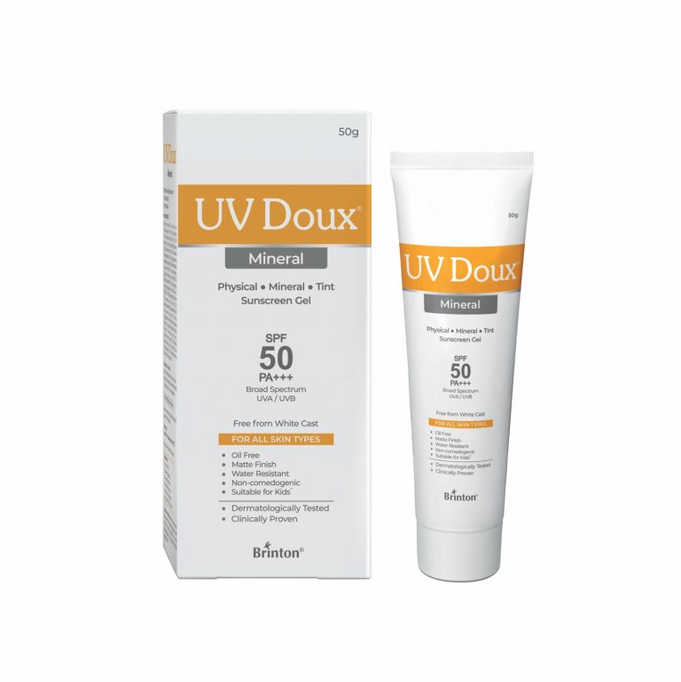 Brinton UV Doux Mineral Sunscreen Gel with SPF 50 PA+++| Mineral Based Sunscreen Gel With No White Cast | For All Skin Types