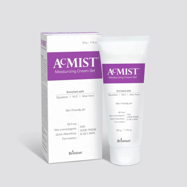 Brinton AcMist Vitamin E & Aloe Vera Based Moisturizing Cream Gel | For Acne-Prone and Oily Skin