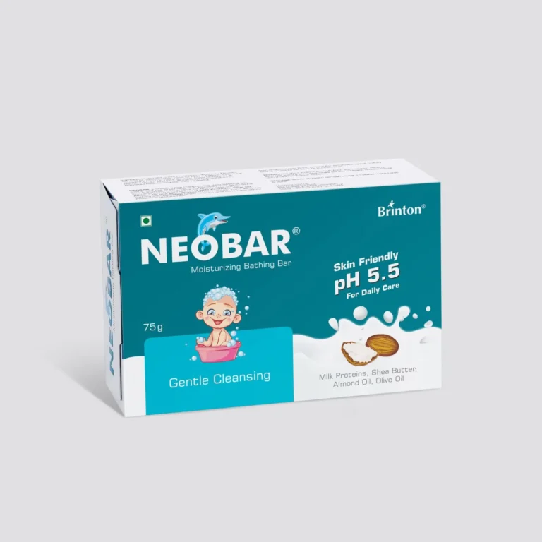 Brinton NEOBAR Baby Soap with pH 5.5 | Enriched with Vitamin E, Shea Butter, Milk Protein, Olive Oil, Almond Oil | Intense Hydration & Moisturization