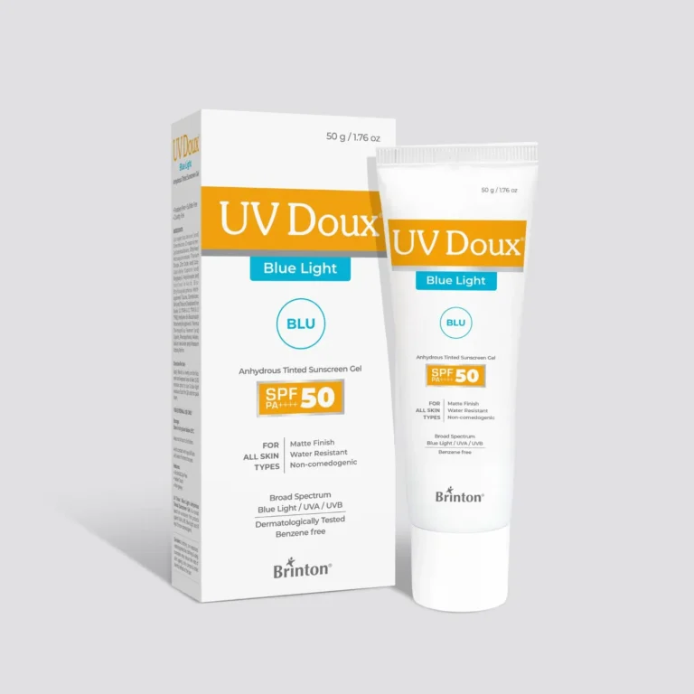 Brinton UV Doux Blue Light Sunscreen Gel | SPF 50 PA+++ | UVA, UVB & Blue Light Protection | Oil-Free, Non-Comedogenic & Lightweight | Water-Resistant & Dermatologist Tested | 50g