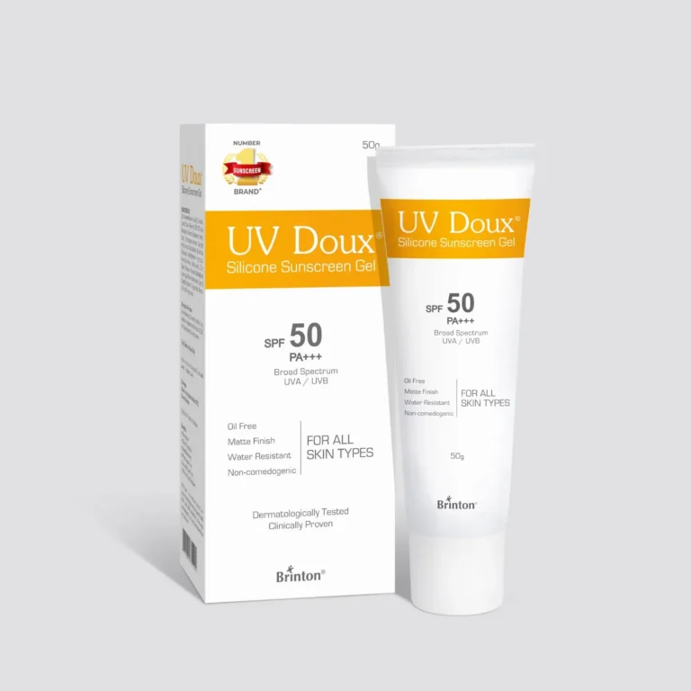 Brinton UV Doux Silicone Sunscreen Gel with SPF 50 PA +++ | Broad Spectrum Sunscreen | Matte Finish, Water Resistant, Non-Comedogenic Formula