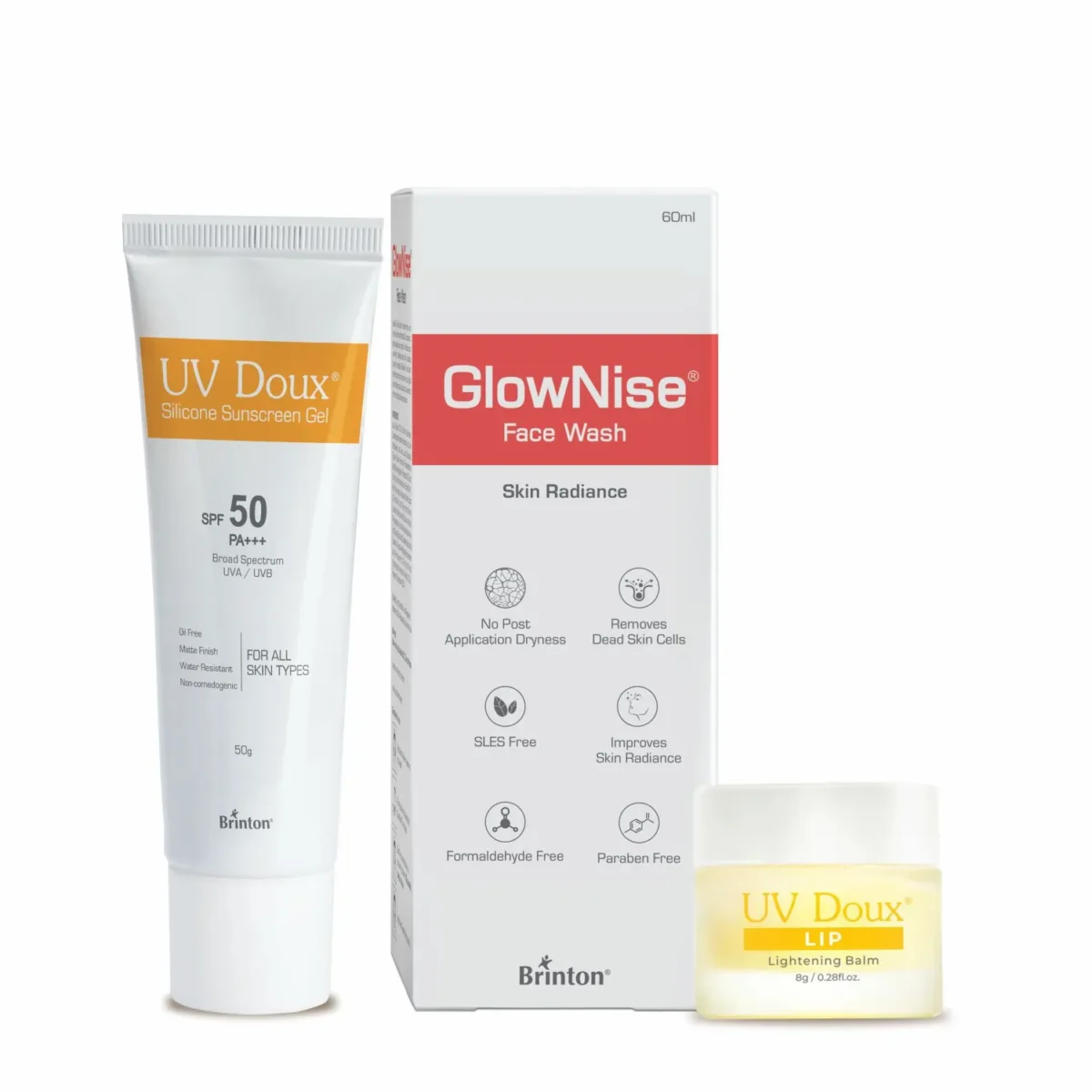 UV Doux Sunscreen Gel + Glow Nice + Lip balm