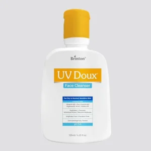 Brinton UV Doux Face Cleanser | Cetyl & Stearyl Alcohol, Niacinamide, Hyaluronic Acid, Jojoba Oil | pH 5.5 | Deep Cleansing & Hydration | Sulphate & Paraben Free | Dermatologically Tested | For All Skin Types | 125ml