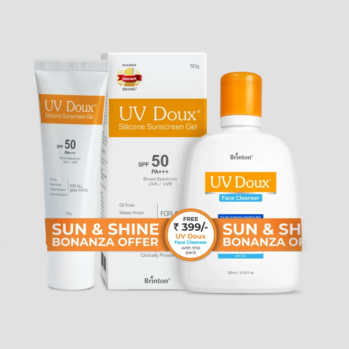 uv doux sunscreen cleanser combo